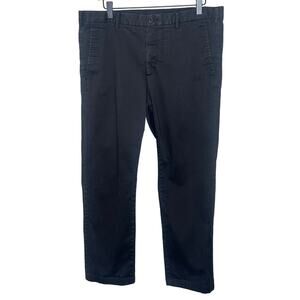 Uniqlo Black Chino Pants Mid Rise Straight Leg Casual Workwear Office 36